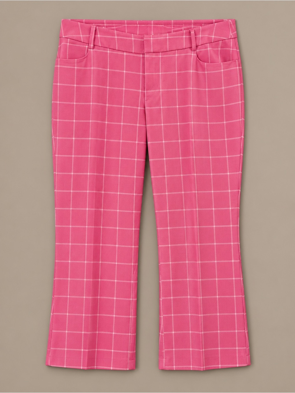 ELOQUII Pink Windowpane Plaid Flare Pants Size 20 NWT